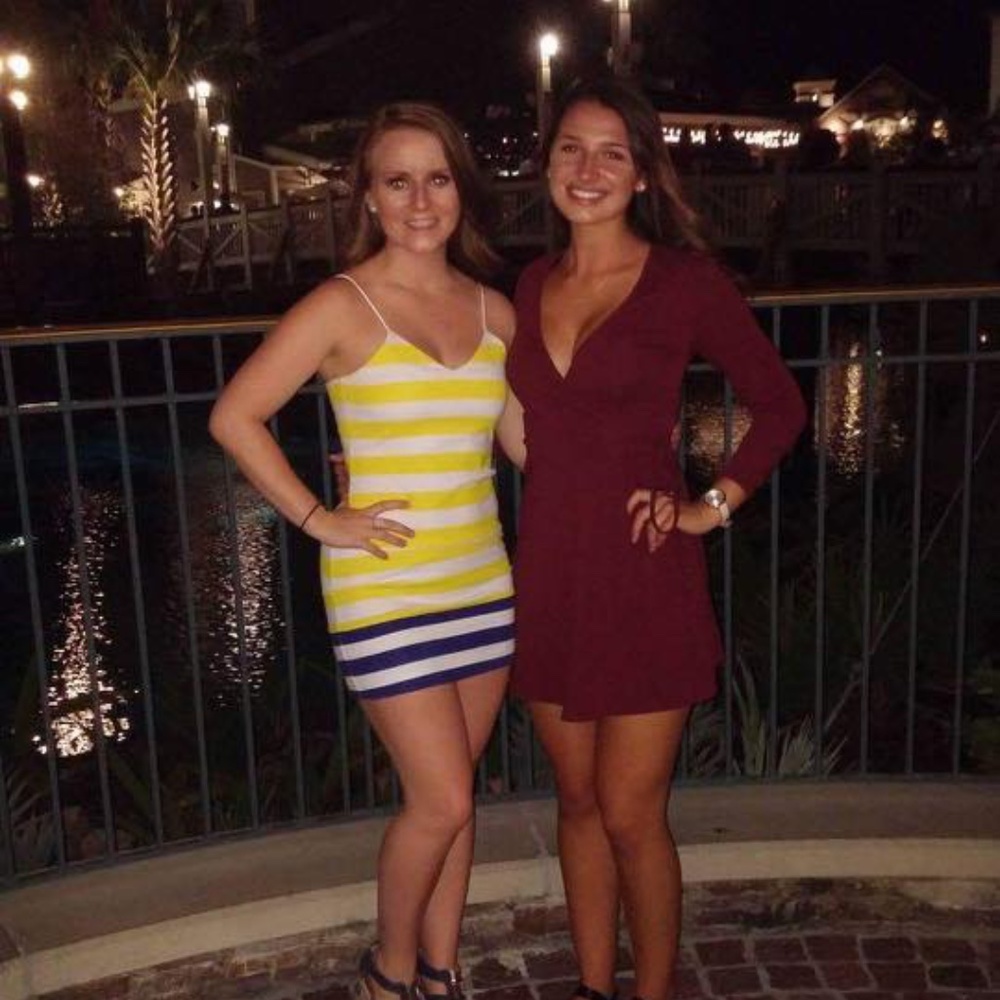 Yellow and Navy Striped Dress